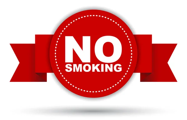 Bandiera Vettoriale Rossa Non Fumare — Vettoriale Stock