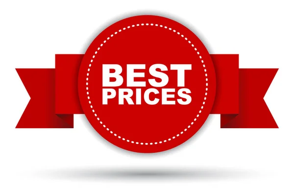 Червоний Векторний Банер Найкращі Ціни — стоковий вектор