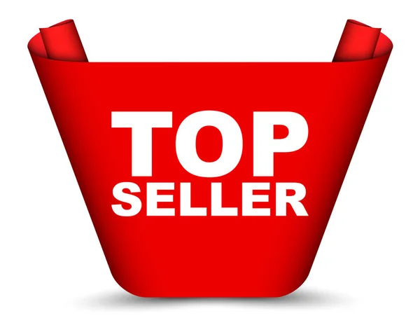 Red Vector Banner Top Seller — Stock Vector