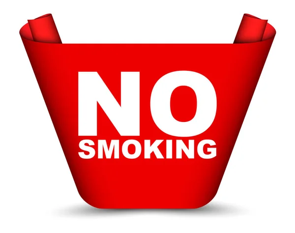 Bandiera Vettoriale Rossa Non Fumare — Vettoriale Stock