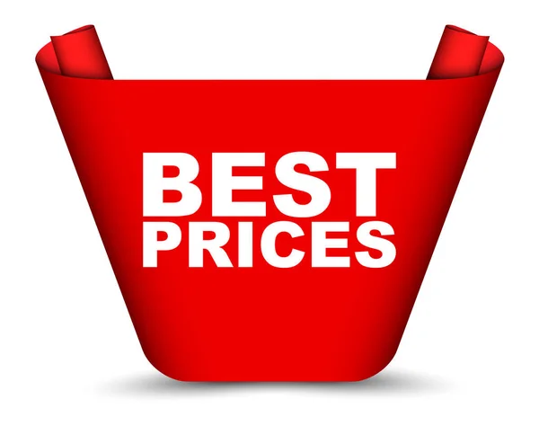 Banner Vetor Vermelho Melhores Preços — Vetor de Stock