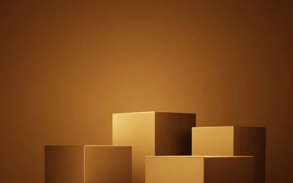 Rendering Von Braunen Abstrakten Geometrischen Hintergrund Beige Farbe Szene Für — Stockfoto