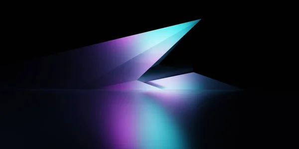 Rendering Purple Blue Abstract Geometric Background Scene Advertising Technology Showcase — Stock Photo, Image