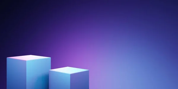 Weergave Van Paarse Blauwe Abstracte Geometrische Achtergrond Scène Voor Reclame — Stockfoto