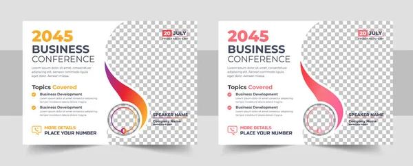 Corporate Horizontale Business Conference Flyer Template Business Conference Flyer Template — Stockvector