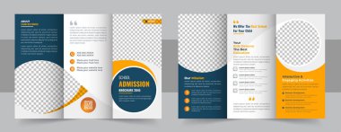 School trifold brochure design, Kids back to school education admission trifold brochure template, kids academy brochure template layout, company profile template