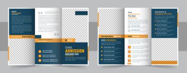 School trifold brochure design, Kids back to school education admission trifold brochure template, kids academy brochure template layout, company profile template