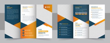 School trifold brochure design, Kids back to school education admission trifold brochure template, kids academy brochure template layout, company profile template