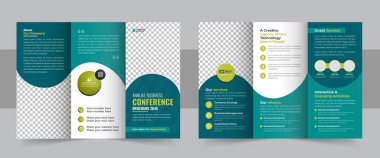 İş geliştirme konferansı broşür tasarımı, üç katlı iş broşürü, şirket broşürü, üç katlı şablon tasarımı, Business tri fold Brochure