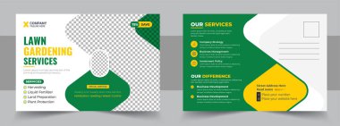 Lawn Mower Garden or Landscaping Service Postcard Template or Agro Firm Eddm Postcard Design, every door direct mail landscaping lawn care postcard, best lawn care Service postcard flyer template