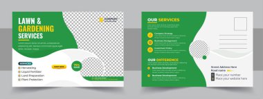 Lawn Mower Garden or Landscaping Service Postcard Template or Agro Firm Eddm Postcard Design, every door direct mail landscaping lawn care postcard, best lawn care Service postcard flyer template