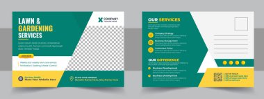 Lawn Mower Garden or Landscaping Service Postcard Template or Agro Firm Eddm Postcard Design, every door direct mail landscaping lawn care postcard, best lawn care Service postcard flyer template