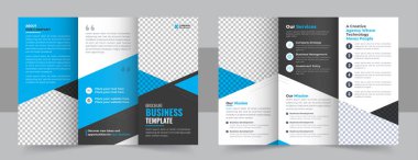 Corporate business trifold brochure template. Modern, Creative and Professional tri fold brochure vector design. Simple and minimalist promotion layout. modern trifold business brochure template