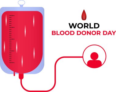 Blood donation illustration concept with blood bag. World blood donor day. Donor Blood Concept Illustration Background For World Blood Donor Day.14 june. eps vector