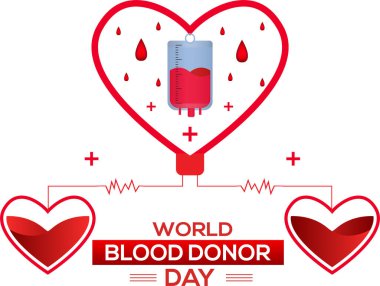 Blood donation illustration concept with blood bag. World blood donor day. Donor Blood Concept Illustration Background For World Blood Donor Day.14 june. eps vector