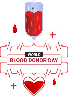 Blood donation illustration concept with blood bag. World blood donor day. Donor Blood Concept Illustration Background For World Blood Donor Day.14 june. eps vector