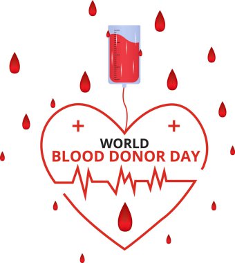 Blood donation illustration concept with blood bag. World blood donor day. Donor Blood Concept Illustration Background For World Blood Donor Day.14 june. eps vector