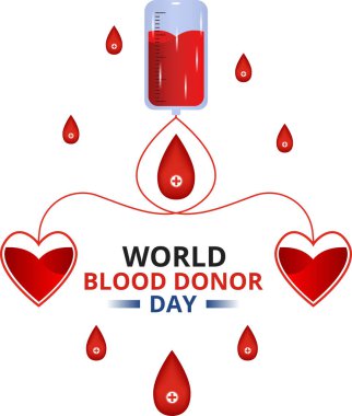 Blood donation illustration concept with blood bag. World blood donor day. Donor Blood Concept Illustration Background For World Blood Donor Day.14 june. eps vector