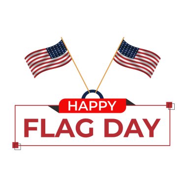 Beyaz arka planda izole edilmiş bayrak günü el yazısı mutlu olsun. Birleşik Devletler Bayrak Günü 14 Haziran 'da kutlanıyor. Tipografi posteri, afiş, broşür, etiket vs. için vektör şablonunu düzenlemek kolay.