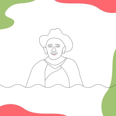 Sürekli çizgi, set yüzleri ve saç stili çizimi, moda konsepti, kadın güzellik minimalisti, tişört için vektör illüstrasyonu, slogan tasarım grafikleri tarzı