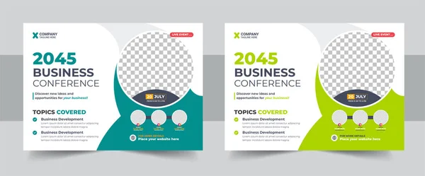 Horizontal Business Conference Brochure Flyer Design Layout Template Size Nice — Stockvector