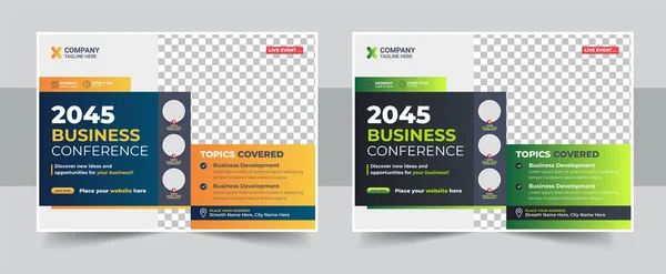 Horizontal Business Conference Brochure Flyer Design Layout Template Size Nice — Stockvector