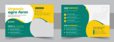 Lawn Mower Garden or Landscaping Service Postcard Template or Agro Firm Eddm Postcard template Set, Agro or lawn care Service postcard template, cleaning lawn