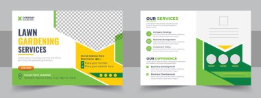 Lawn Mower Garden or Landscaping Service Postcard Template or Agro Firm Eddm Postcard template Set, Agro or lawn care Service postcard template, cleaning lawn