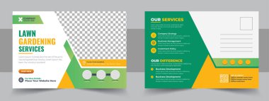 Lawn Mower Garden or Landscaping Service Postcard Template or Agro Firm Eddm Postcard template Set, Agro or lawn care Service postcard template, cleaning lawn