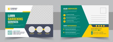 Lawn Mower Garden or Landscaping Service Postcard Template or Agro Firm Eddm Postcard template Set, Agro or lawn care Service postcard template, cleaning lawn