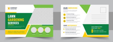 Lawn Mower Garden or Landscaping Service Postcard Template or Agro Firm Eddm Postcard template Set, Agro or lawn care Service postcard template, cleaning lawn