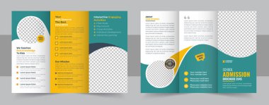 School trifold brochure design, Kids back to school education admission trifold brochure template, kids academy brochure template layout, company profile template
