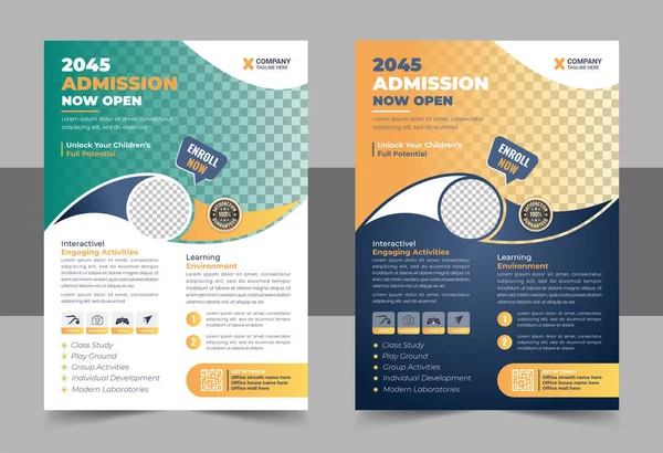 stock vector Creative and modern education admission flyer template, Flyer brochure cover template for Kids back to school education admission layout design