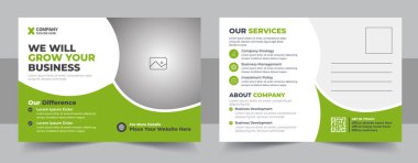 Şirket kartpostal tasarım şablonu. Kurumsal Kartpostal Şablonu Tasarımı, Basit ve Temiz Modern Minimum Kartpostal Şablonu, İş Kartı Düzeni