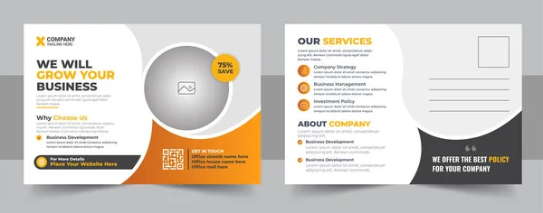 Corporate Ansichtkaart Ontwerp Sjabloon Corporate Business Postkaart Sjabloon Ontwerp Eenvoudig — Stockvector