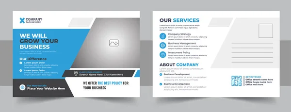 Corporate Postcard Design Vorlage Corporate Business Postcard Template Design Einfache — Stockvektor