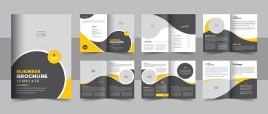 İş broşürü tasarımı, 12 sayfalık şirket broşürü düzenlenebilir şablon düzeni, yaratıcı iş broşürü şürü.