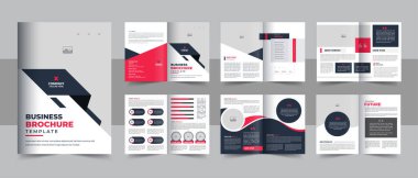 İş broşürü tasarımı, 12 sayfalık şirket broşürü düzenlenebilir şablon düzeni, yaratıcı iş broşürü şürü.