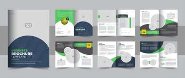 İş broşürü tasarımı, 12 sayfalık şirket broşürü düzenlenebilir şablon düzeni, yaratıcı iş broşürü şürü.