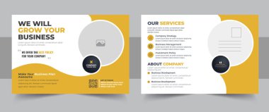 Şirket kartpostal tasarım şablonu. İnanılmaz ve modern kartpostal tasarımı. şık şirket kartpostal tasarımı.