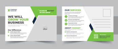 Şirket kartpostal tasarım şablonu. İnanılmaz ve modern kartpostal tasarımı. şık şirket kartpostal tasarımı.