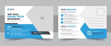 Şirket kartpostal tasarım şablonu. İnanılmaz ve modern kartpostal tasarımı. şık şirket kartpostal tasarımı.