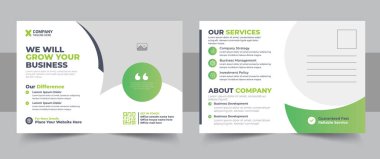 Şirket kartpostal tasarım şablonu. İnanılmaz ve modern kartpostal tasarımı. şık şirket kartpostal tasarımı.