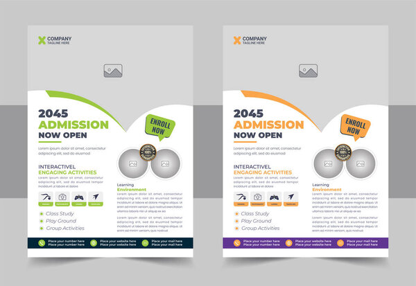 Kids back to school education admission flyer poster layout or Tutoring service flyer, Online Tutoring Flyer, home tutor flyer, Teaching Online flyer template or poster leaflet