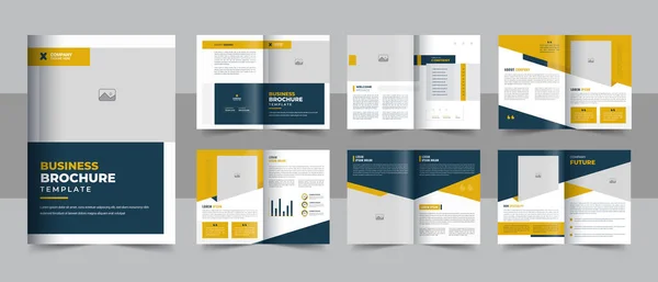Corporate Business Presentatie Gids Brochure Sjabloon Met Omslag Achter Binnenpagina — Stockvector