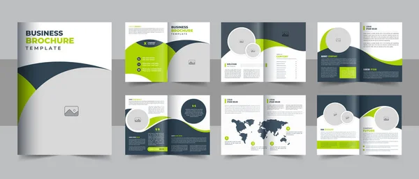 Corporate Business Presentatie Gids Brochure Sjabloon Met Omslag Achter Binnenpagina — Stockvector