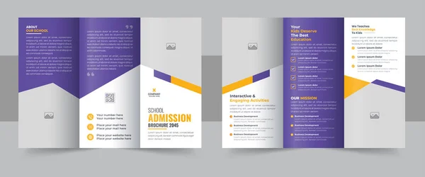 Kids School Admission Trifold Brochure Template School Trifold Brochure Design — Stock Vector