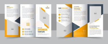 Modern üç katlı iş broşürü, Şirket üç katlı broşür şürü, Yaratıcı ve Profesyonel üçlü katlama broşürü vektör tasarımı