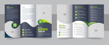 Modern üç katlı iş broşürü, Şirket üç katlı broşür şürü, Yaratıcı ve Profesyonel üçlü katlama broşürü vektör tasarımı