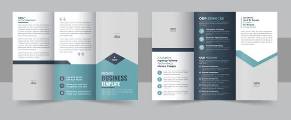 Modern Trifold Business Brochure Template Corporate Business Trifold Brochure Template — Stock Vector